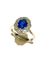 Ringe Sommer Dame Kate in Weißgold Zaffiro blu 1.75 Ct ZAF CT 1.75 DIA CT 0.84 VS/G - ZAF CT 1.75 DIA CT 0.84 VS/G